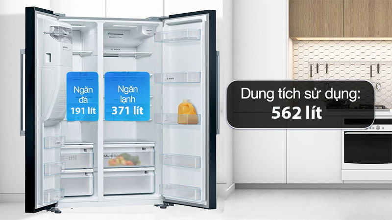 Dung tích của Tủ lạnh Side by Side Bosch KAD93VBFP
