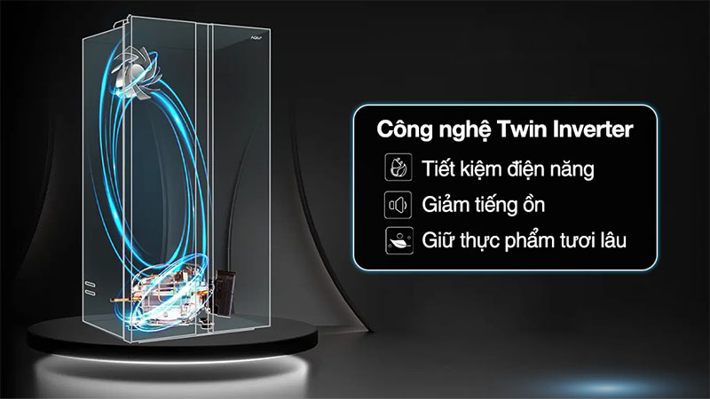 Tủ lạnh Side by side Inverter 646 lít Aqua AQR-S682XA(SLB) - Hàng chính hãng