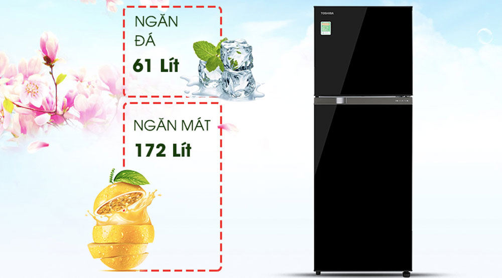 Tủ lạnh Toshiba Inverter 233 lít GR-A28VM(UKG1)  - Hàng chính hãng