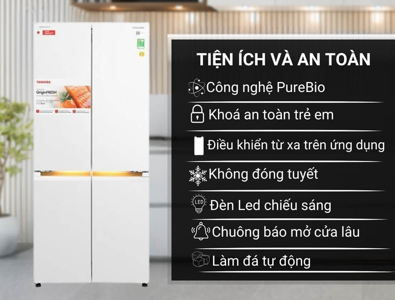 Tủ lạnh Toshiba inverter 535 lít GR-RF695WI-PGV(67) - Hàng chính hãng