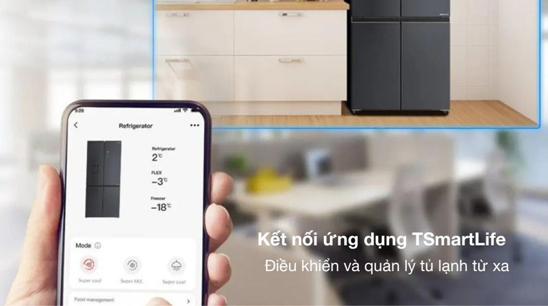 Điều khiển từ xa bằng điện thoại thông qua ứng dụng TSmartLife.