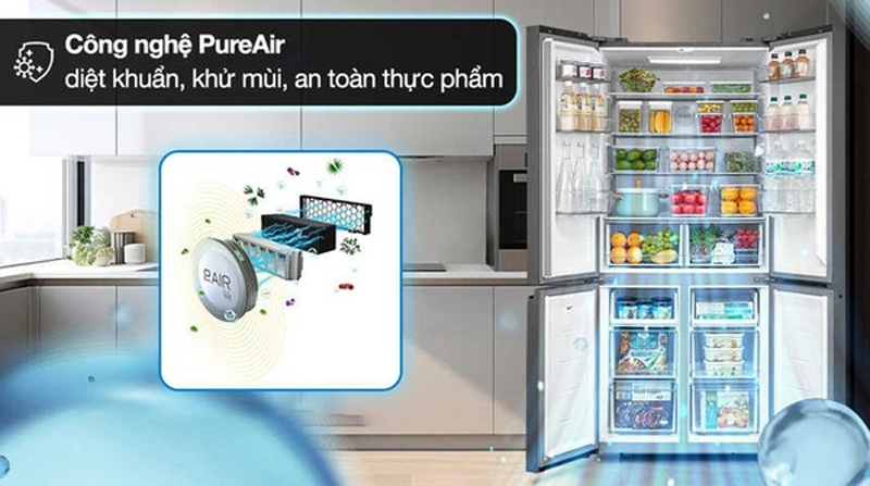 Công nghệ PureAir, giúp loại bỏ 99% các chất gây mùi và diệt vi khuẩn