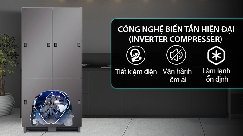 Tủ lạnh âm toàn phần Kaff KF-BI540W-LUXURY - Hàng chính hãng