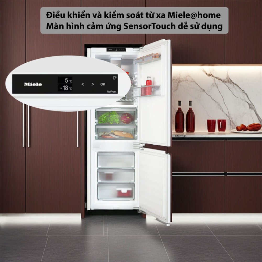 Tủ lạnh âm tủ Miele 244 lít KFN 7744C 125 Gala Ed bảng điều khiển hiện đại dễ sử dụng