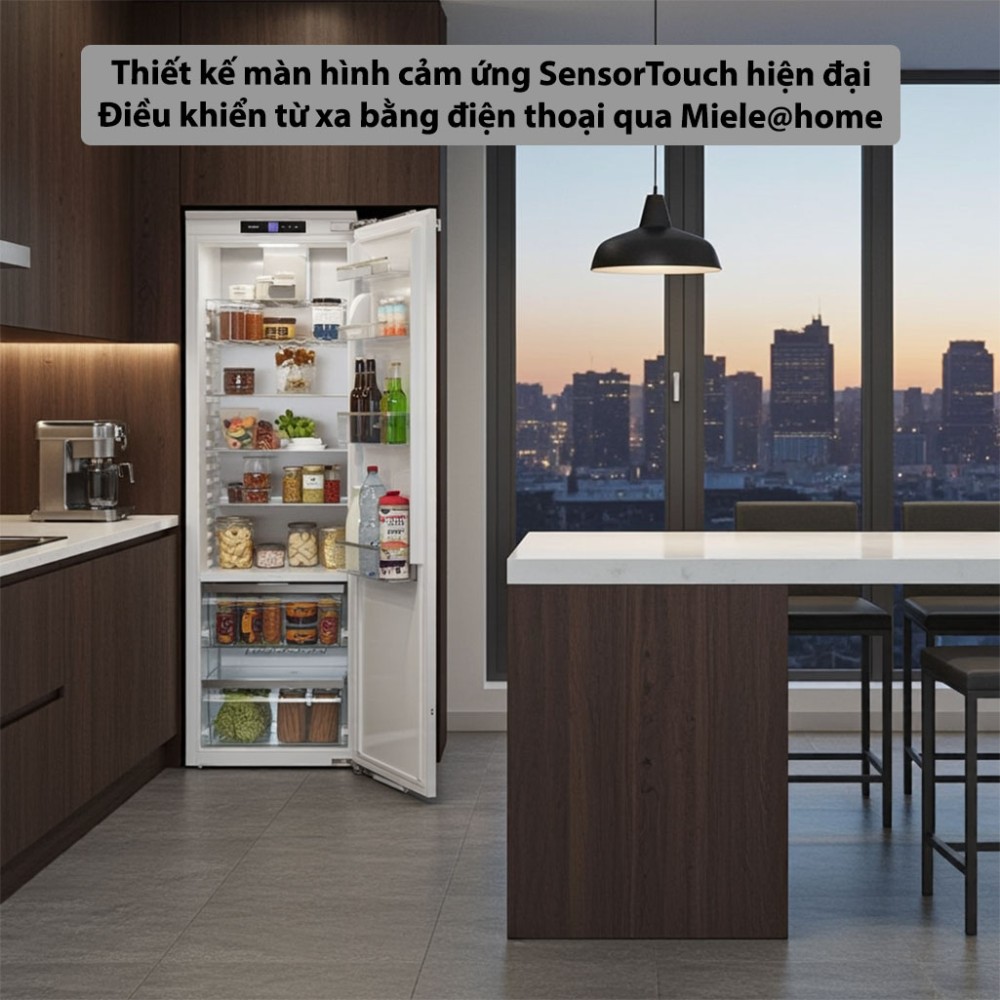 Tủ lạnh âm tủ Miele 294 lít Cooler K 7747 C 125 Gala Ed bảng điều khiển hiện đại dễ dàng sử dụng