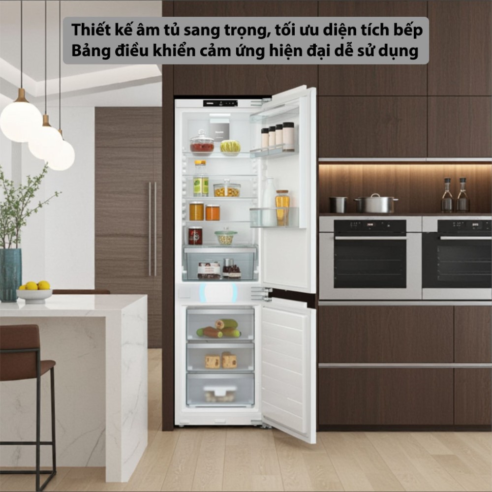 Tủ lạnh âm tủ Miele KFN-7734C thiết kế sang trọng, bảng điều khiển hiện đại dễ sử dụng