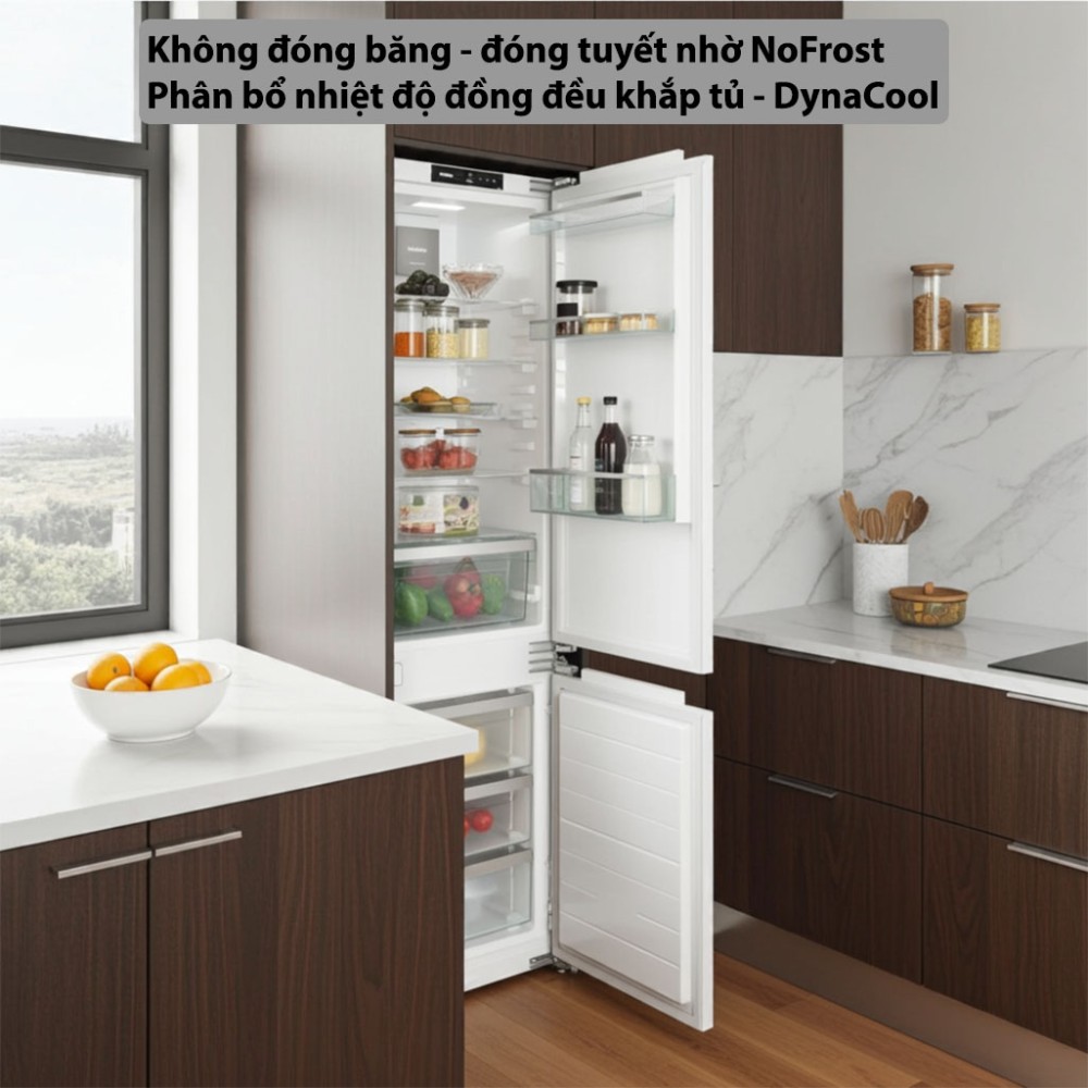Tủ lạnh âm tủ Miele KFN-7734C công nghệ làm lạnh hiện đại cho hiệu suất vượt trội