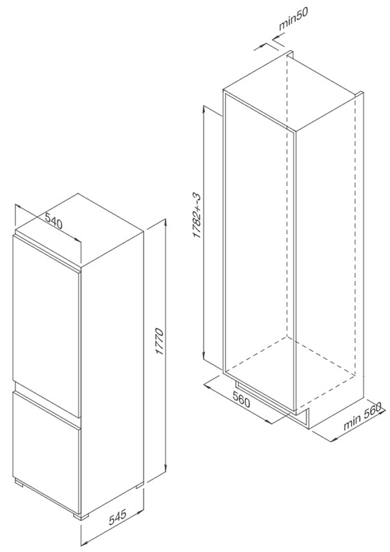 Tủ lạnh lắp âm Malloca MF-246EBI - Hàng chính hãng