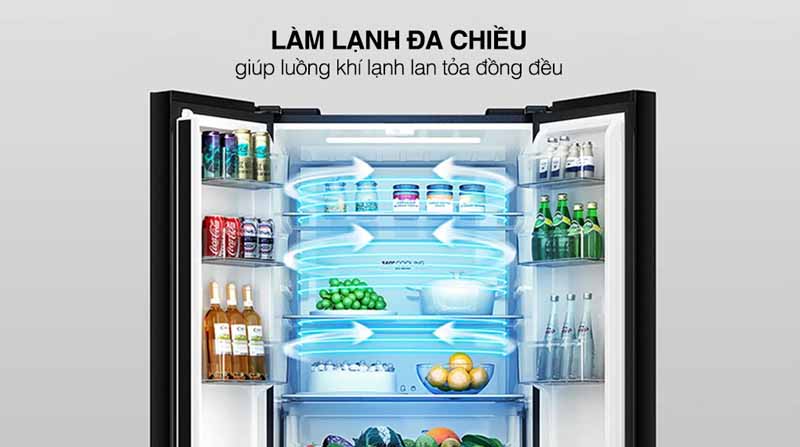 Tủ lạnh Aqua inverter 410 lít Multi Door AQR-M466XA(GB) - Hàng chính hãng