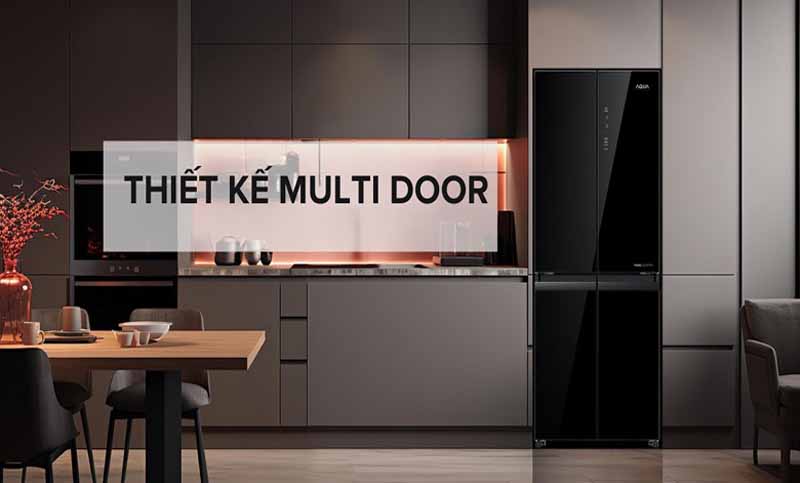 Tủ lạnh Aqua inverter 410 lít Multi Door AQR-M466XA(GB) - Hàng chính hãng