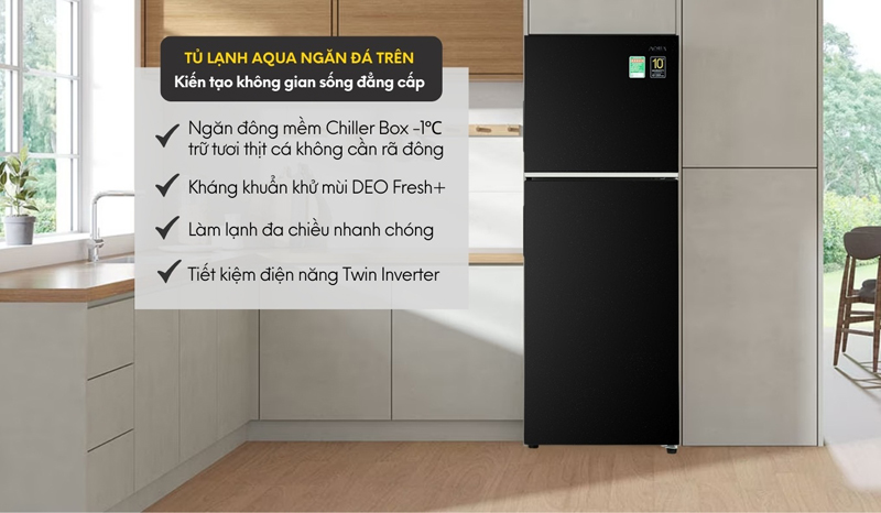 Tủ lạnh Aqua Inverter AQR-T259FA (FB) - Hàng chính hãng