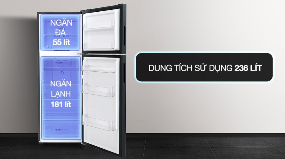 Tủ lạnh Aqua Inverter 236 lít AQR-T260FA(FB) - Hàng chính hãng