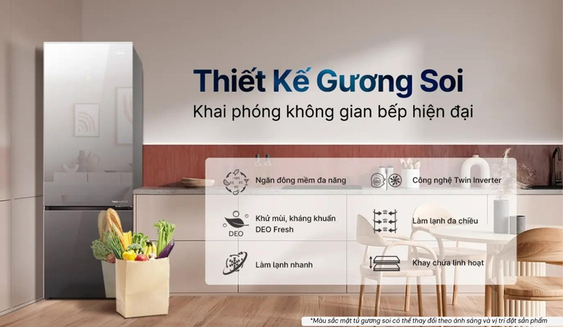 Tủ lạnh Aqua Inverter 292 lít AQR-B350MA(GM) - Hàng chính hãng