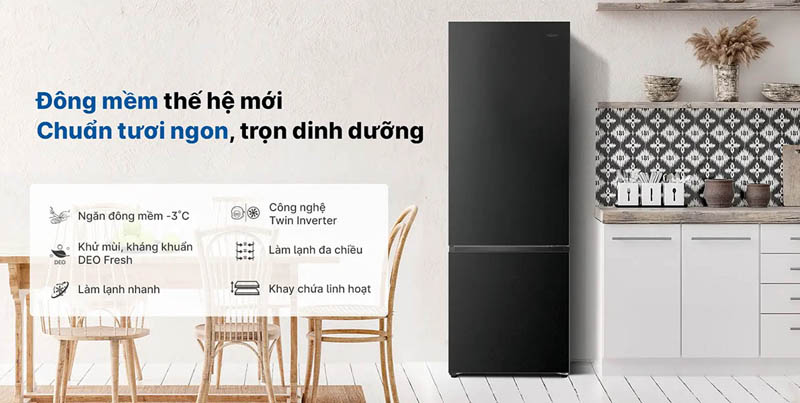 Tủ lạnh Aqua Inverter 324 lít AQR-B390MA(FB) - Hàng chính hãng