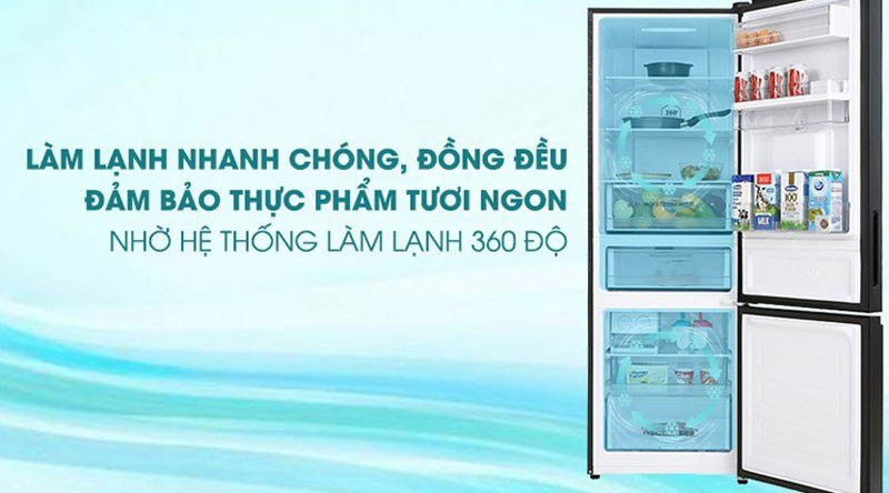 Tủ lạnh Aqua Inverter 324 lít AQR-B390MA(FB) - Hàng chính hãng