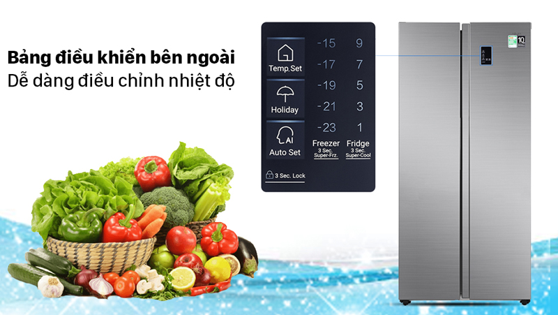 Tủ lạnh Aqua Inverter 480 lít AQR-S480XA(SG) - Hàng chính hãng