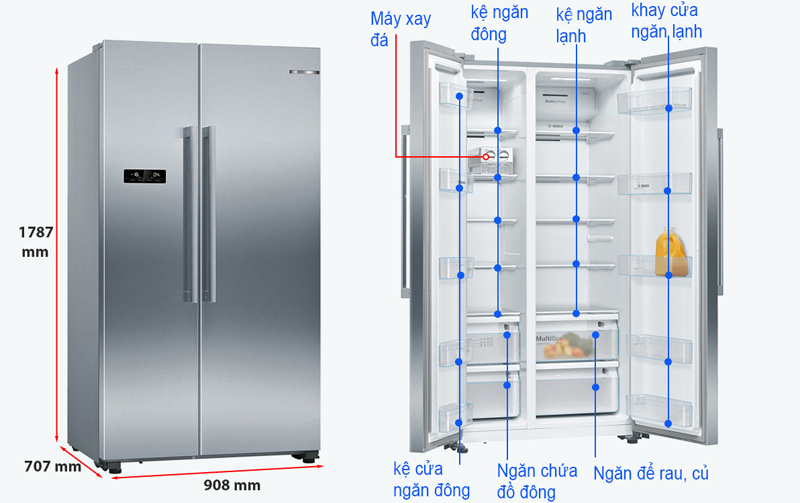 Tủ lạnh Bosch KAN93VIFPG - 580L - Hàng chính hãng