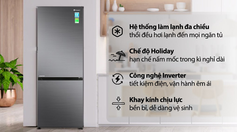 Tủ lạnh Casper Inverter 300 lít RB-320VT - Hàng chính hãng