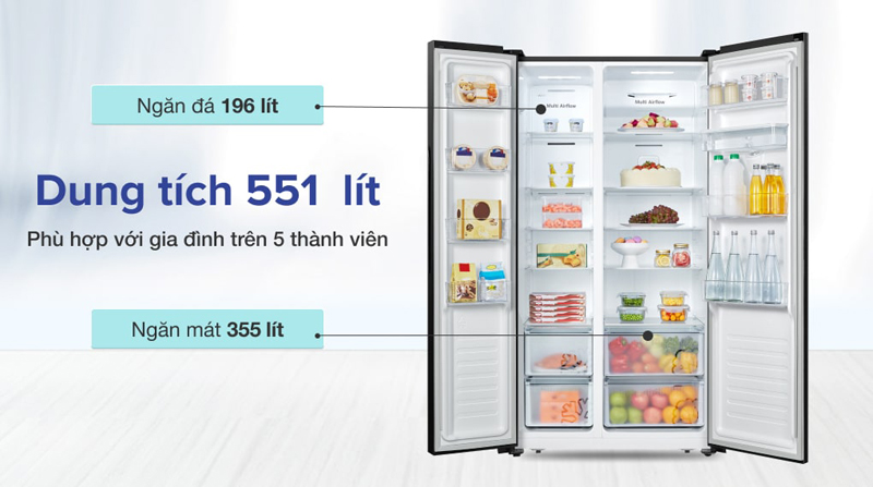 Tủ lạnh Casper Inverter 551 lít RS 575VBW - Hàng chính hãng