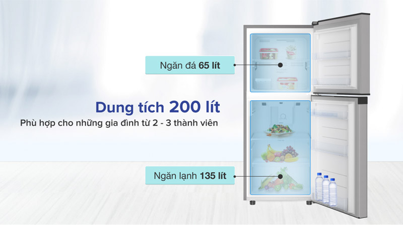 Tủ lạnh Casper Inverter 200 lít RT-215VS - Hàng chính hãng