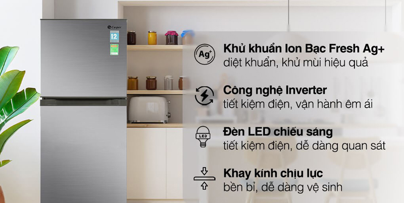 Tủ lạnh Casper Inverter 261 lít RT-275VG - Hàng chính hãng