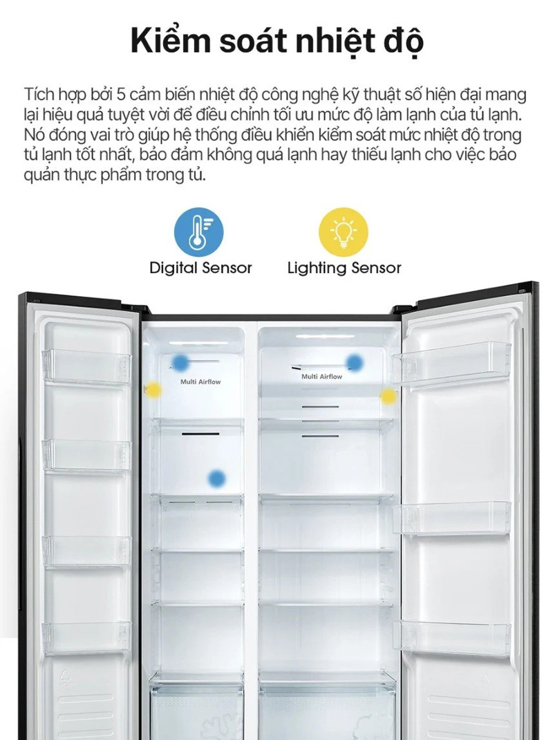 Tủ lạnh Hisense Inverter 519 lít HS56WF - Hàng chính hãng