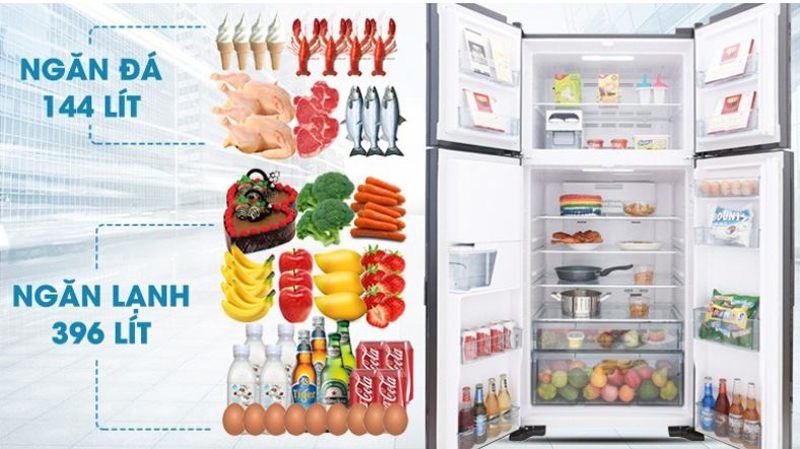 Tủ lạnh Hitachi inverter R-FW690PGV7 (GBK) - Hàng chính hãng