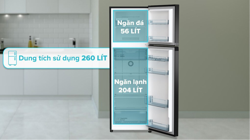 Tủ lạnh Hitachi inverter 260 lít HRTN5275MFUVN - Hàng chính hãng