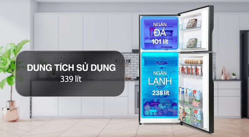Tủ lạnh Hitachi Inverter 339 lít R-FVX450PGV9 GBK - Hàng chính hãng