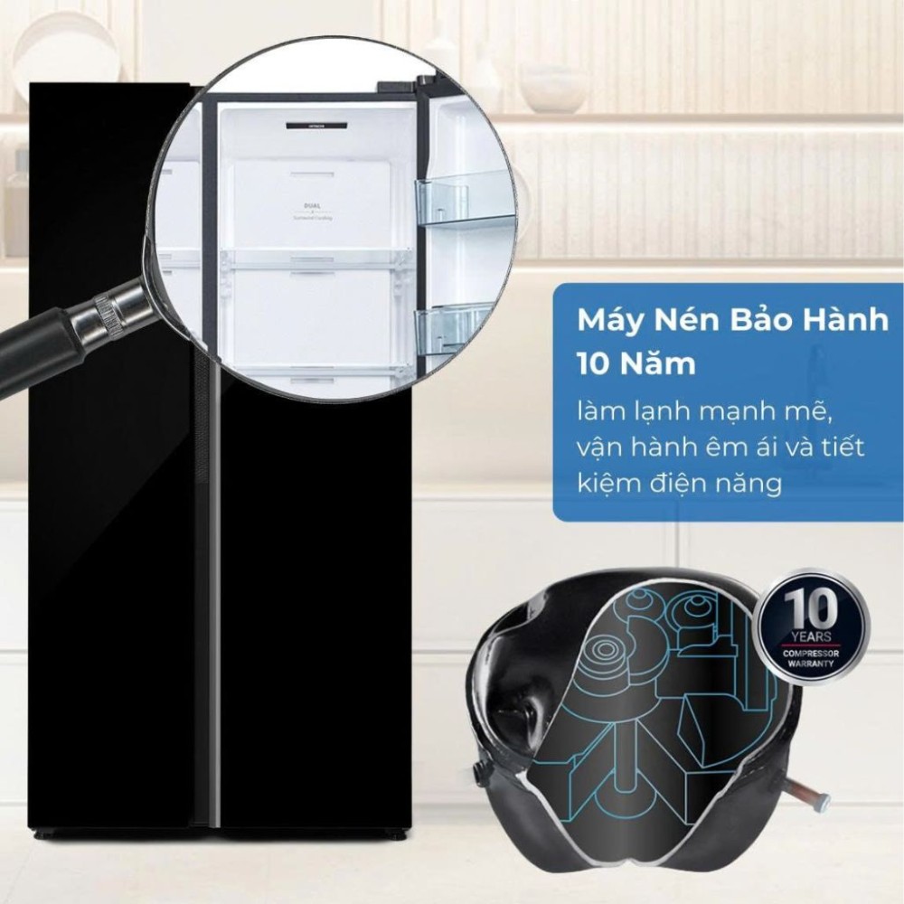 Tủ lạnh Hitachi inverter 656 lít HRSN9713ESGBKVN - Hàng chính hãng