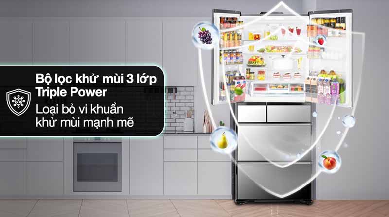 Tủ lạnh Hitachi inverter Multi Door R-ZX740KV X - Hàng chính hãng