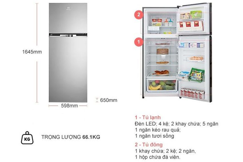 Tủ lạnh inverter 320 lít Electrolux ETB3400H-A - Hàng chính hãng