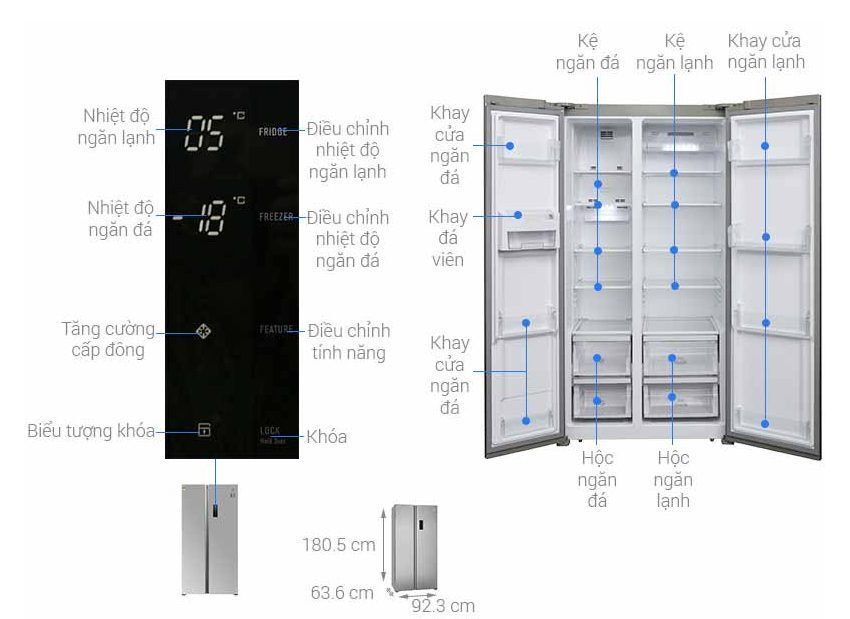 Chi tiết của tủ lạnh inverter Electrolux ESE5301AG-VN