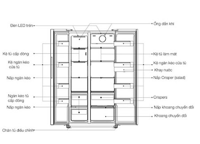 Tủ lạnh Side by side Hafele HF-SB6321FB - Hàng chính hãng
