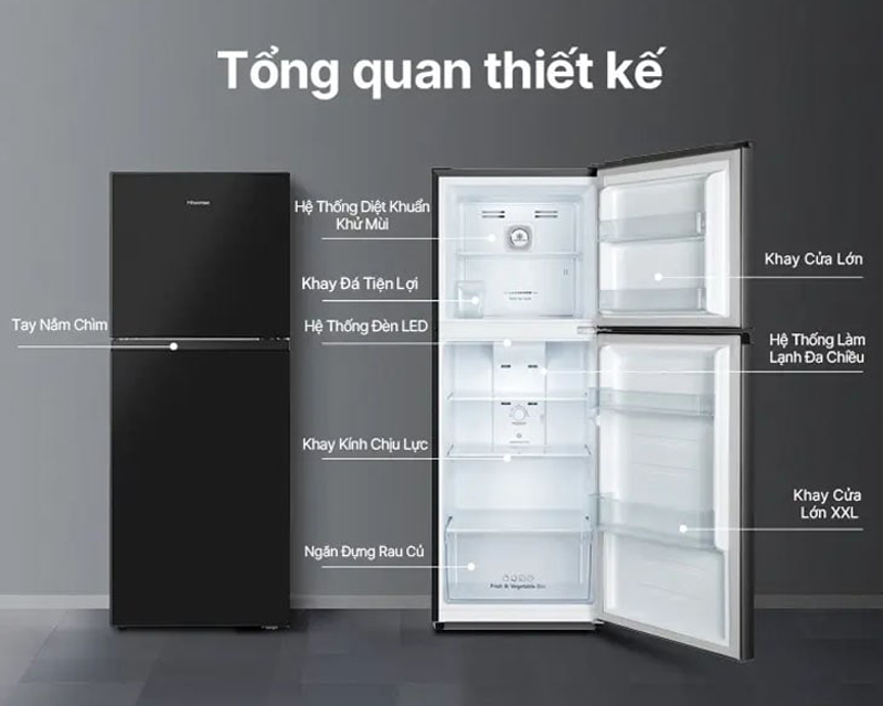 Tủ lạnh Hisense inverter 205 Lít RT256N4EBN