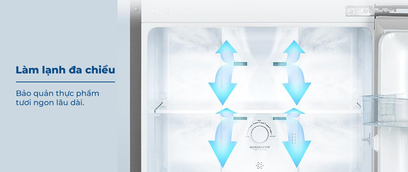 Công nghệ làm lạnh đa chiều, làm lạnh đồng đều khắp tủ