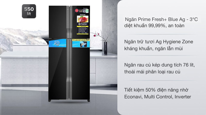 Tủ lạnh Panasonic Inverter NR-DZ601VGKV - Hàng chính hãng