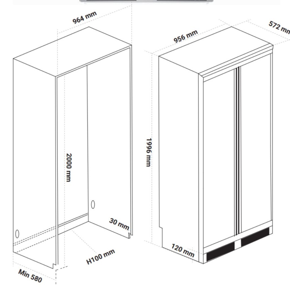 Tủ lạnh side by side âm toàn phần Kaff KF-BI555W LUXURY - Hàng chính hãng