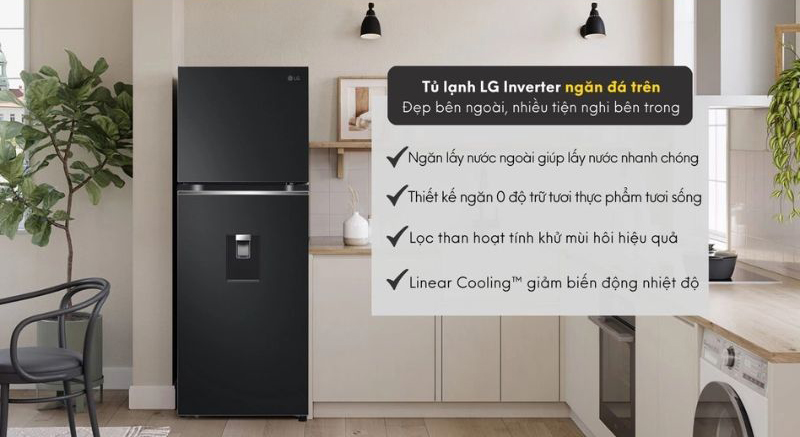 Tủ lạnh LG inverter 314 lít LTD31BLM - Hàng chính hãng
