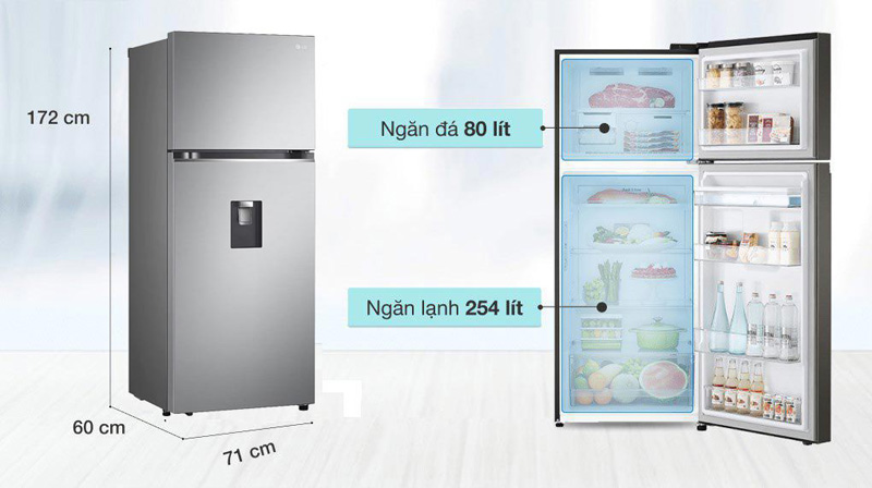 Tủ Lạnh LG Inverter 334 Lít GN-D332PS - Hàng chính hãng