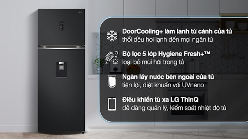 Tủ lạnh LG inverter 374 lít LTD37BLM - Hàng chính hãng