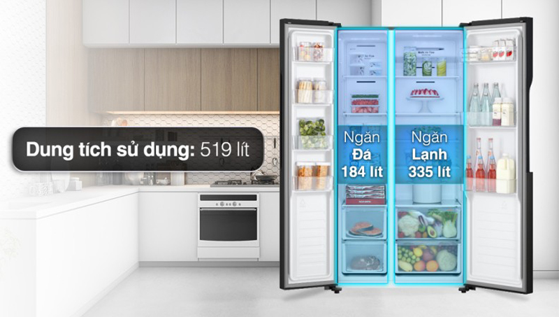 Tủ lạnh LG Inverter 519 lít GR-B256BL - Hàng chính hãng