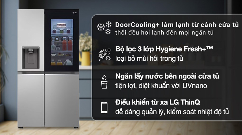 Tính năng nổi bật của tủ lạnh LG inverter 635 lít GR-G257SV