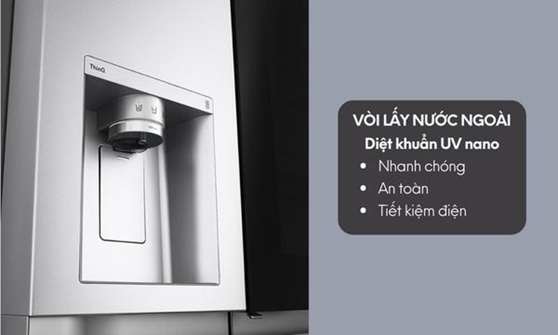 Thiết kế vòi lấy nước mát từ bên ngoài mà không cần mở cửa tủ