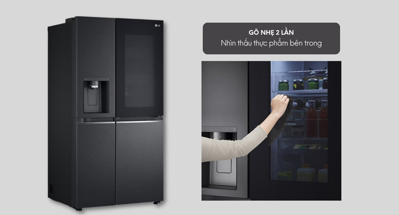 Công nghệ InstaView Door-in-Door - hai lần gõ cửa, nhìn thấu bên trong tủ