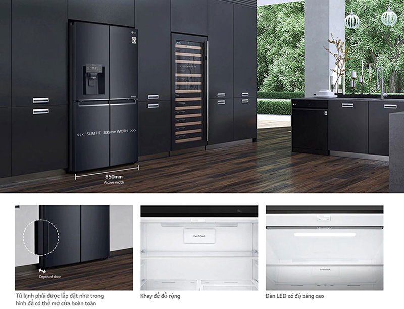 Thiết kế Multi Doors hiện đại có nhiều ngăn, khay, kệ, hộc bên trong