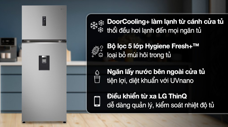 Tủ lạnh LG inverter 459 lít LTD46SVMA - Hàng chính hãng