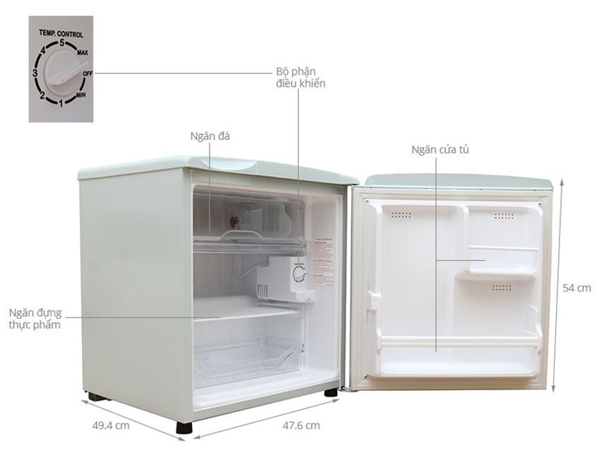 Tủ lạnh mini Aqua AQR-55AR - Hàng chính hãng