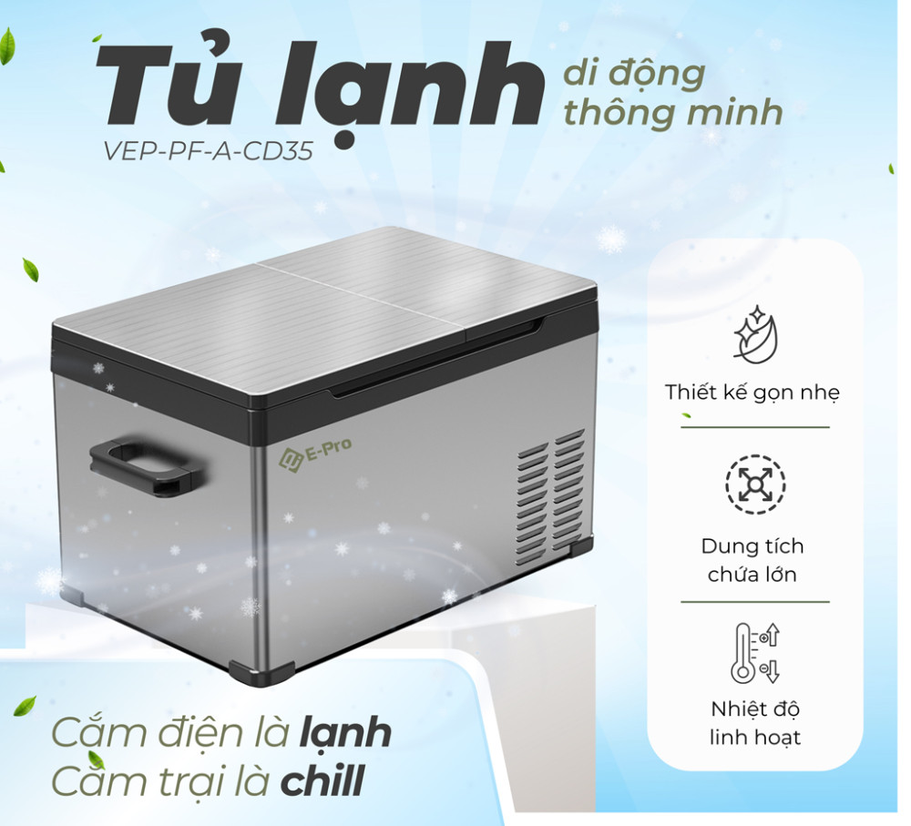 Tủ lạnh di động thông minh E-pro VEP-PF-A-CD35 - Hàng chính hãng