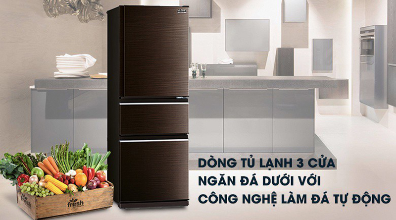 Tủ lạnh Mitsubishi Inverter 330 lít MR-CGX41EN-GBR-V - Hàng chính hãng